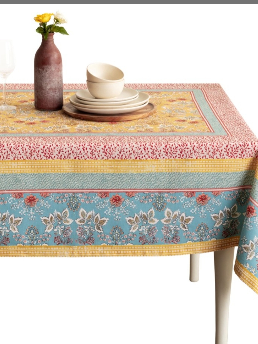 Maison d' Hermine Table Cloth Rectangle Table 100% Cotton 70 x 120 Inches Tablec